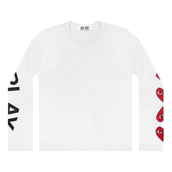 

Футболка long sleeve printed logos t-shirt 61 'white' Comme Des Garcons Play, белый