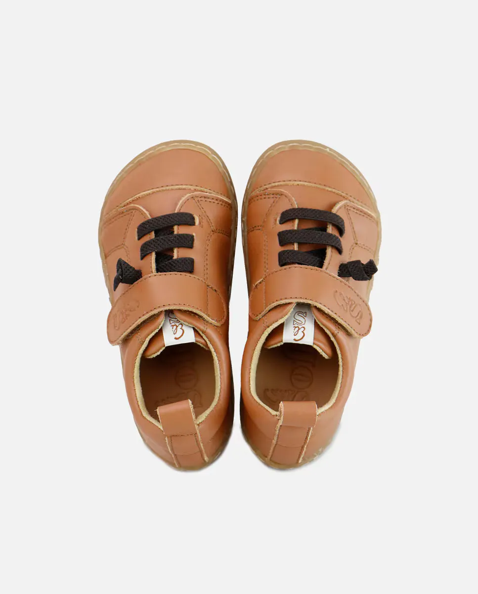 Детские кожаные кроссовки босоножки на липучке Eli 1957, цвет Camel — фото 4