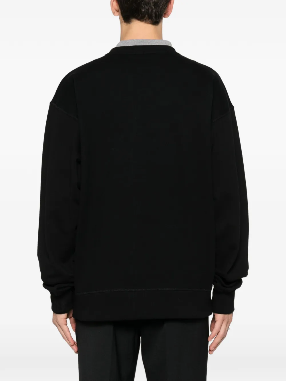 Хлопковый свитшот с вышивкой Pb Balmain, черный — фото 4