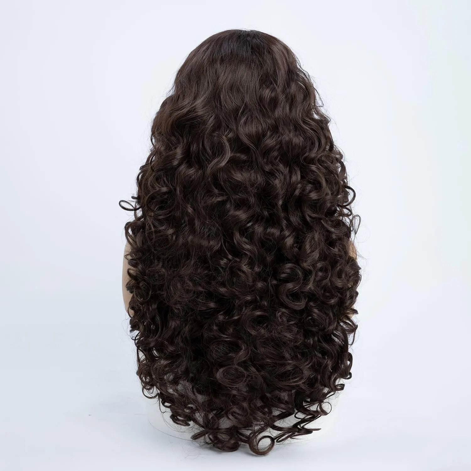 Женский длинный вьющийся парик «Dark Brown Curls» от SIMKAYLEE Simkaylee, Dark Brown — фото 2