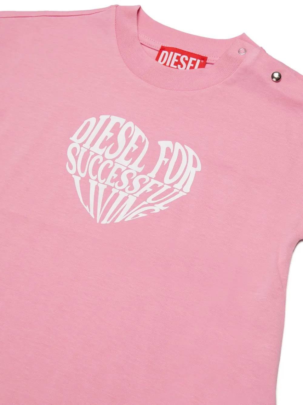 Платье-футболка с логотипом Diesel Kids, розовый — фото 3