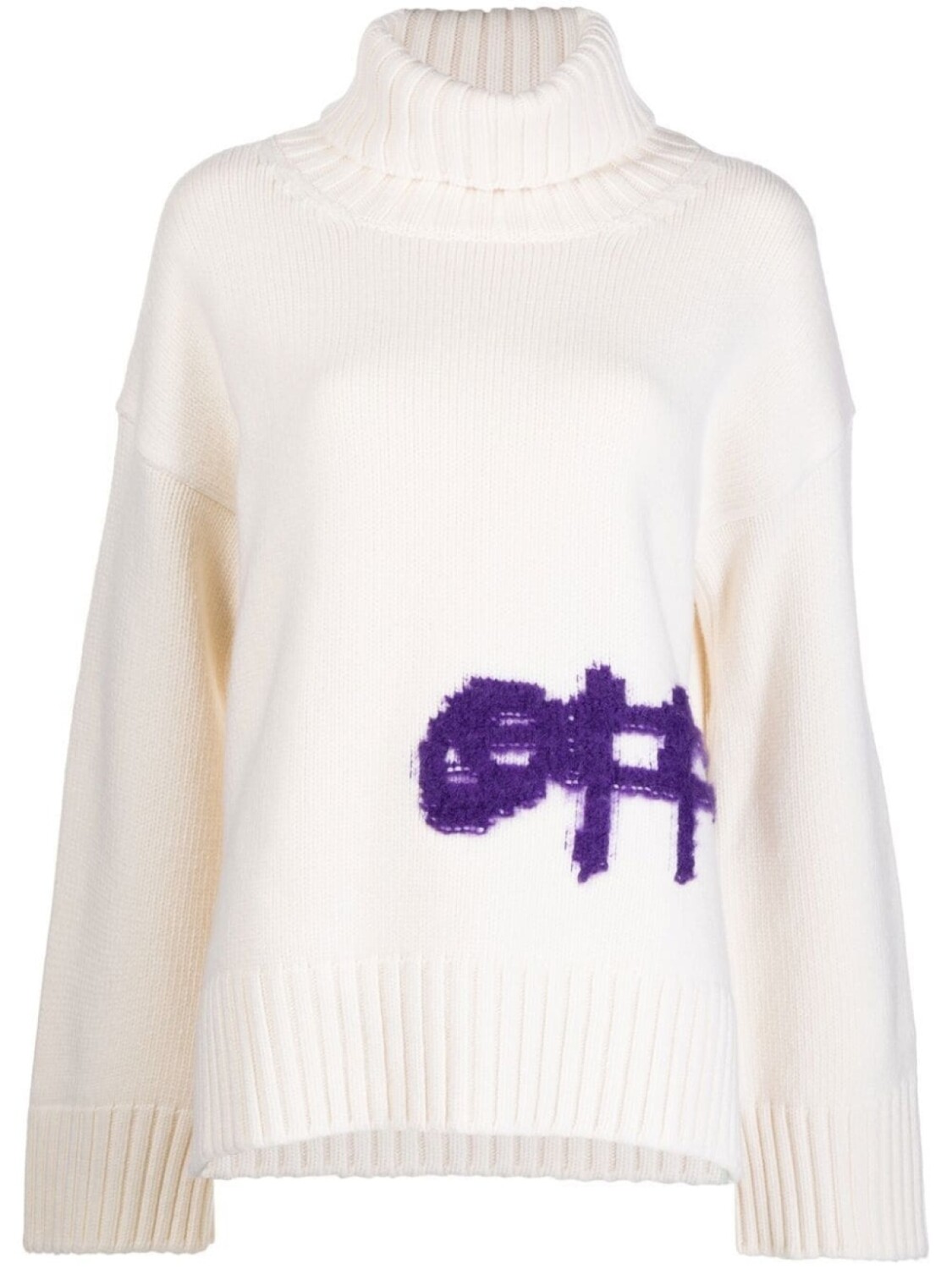 

Off-White джемпер с высоким воротником и логотипом, белый