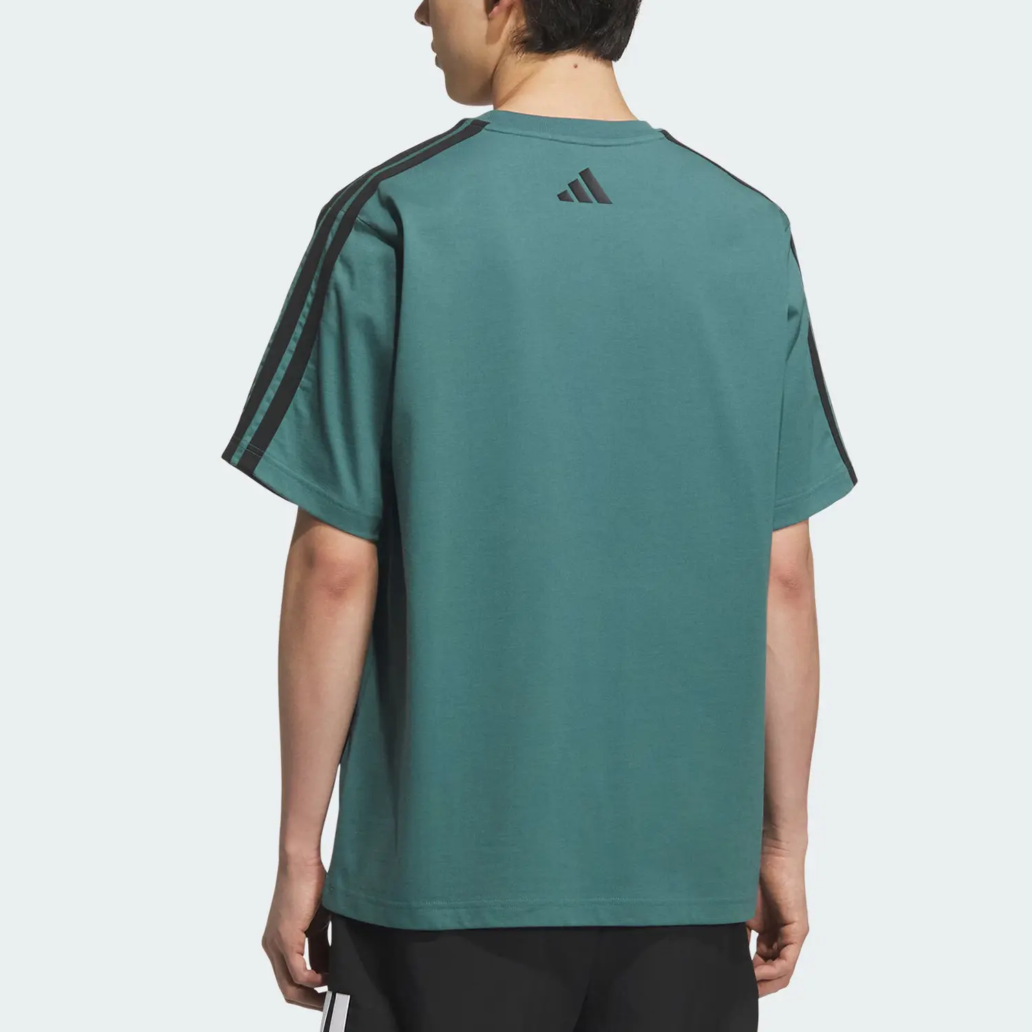 Adidas Футболка мужская мягкая голубая зеленая — фото 4
