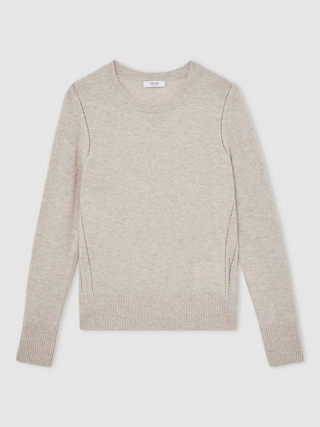 

Anyay джемпер с круглым вырезом из шерстяной смеси Reiss, Oatmeal Neutral