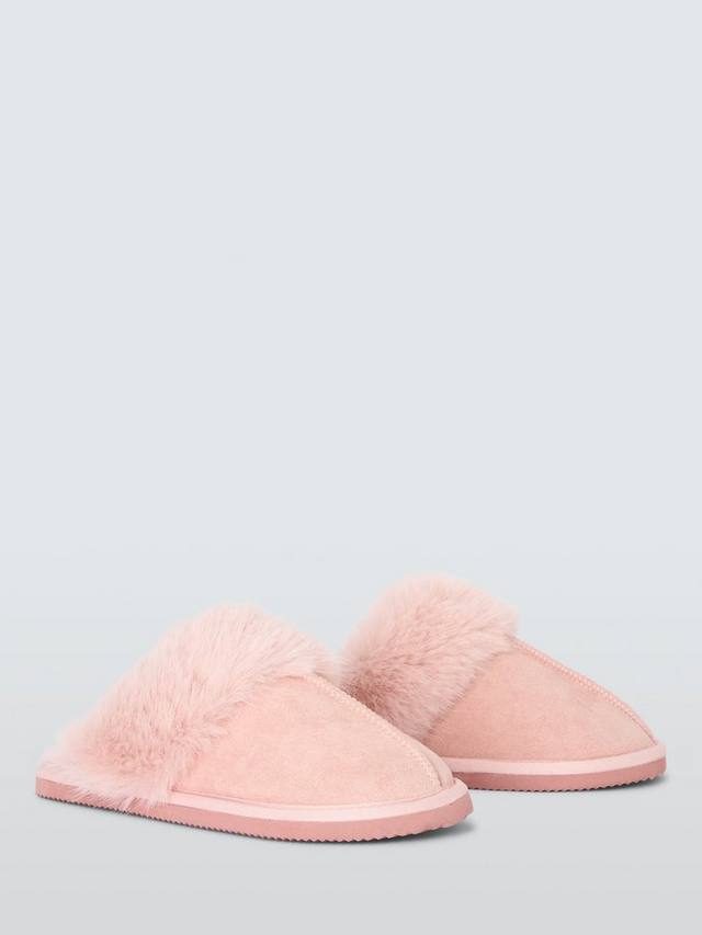 Мягкие тапочки-мул из искусственного меха microsuede John Lewis, розовый — фото 3