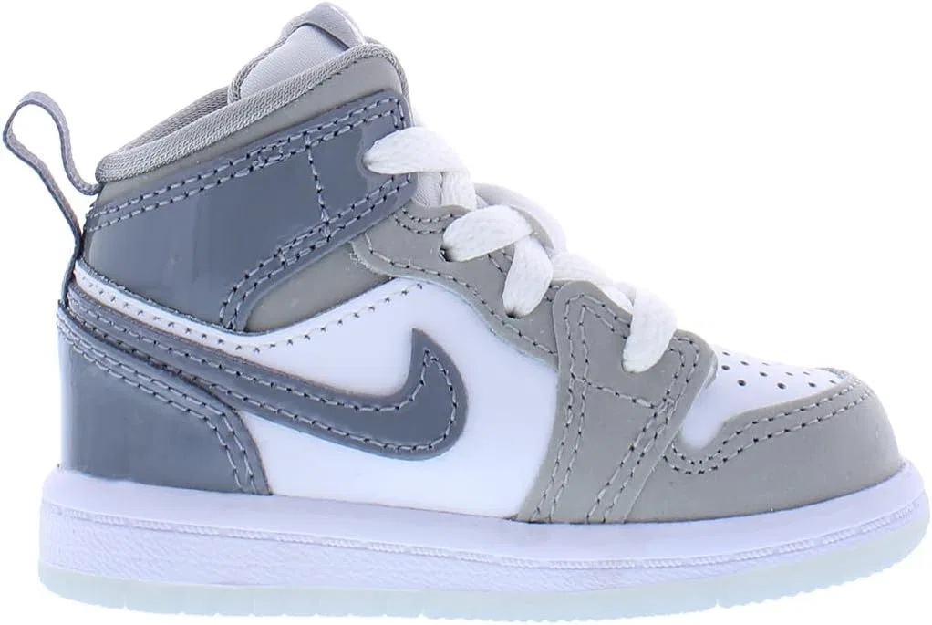 Детские кроссовки Nike Air Jordan 1 Mid, White/Cool Grey/Medium Grey — фото 3