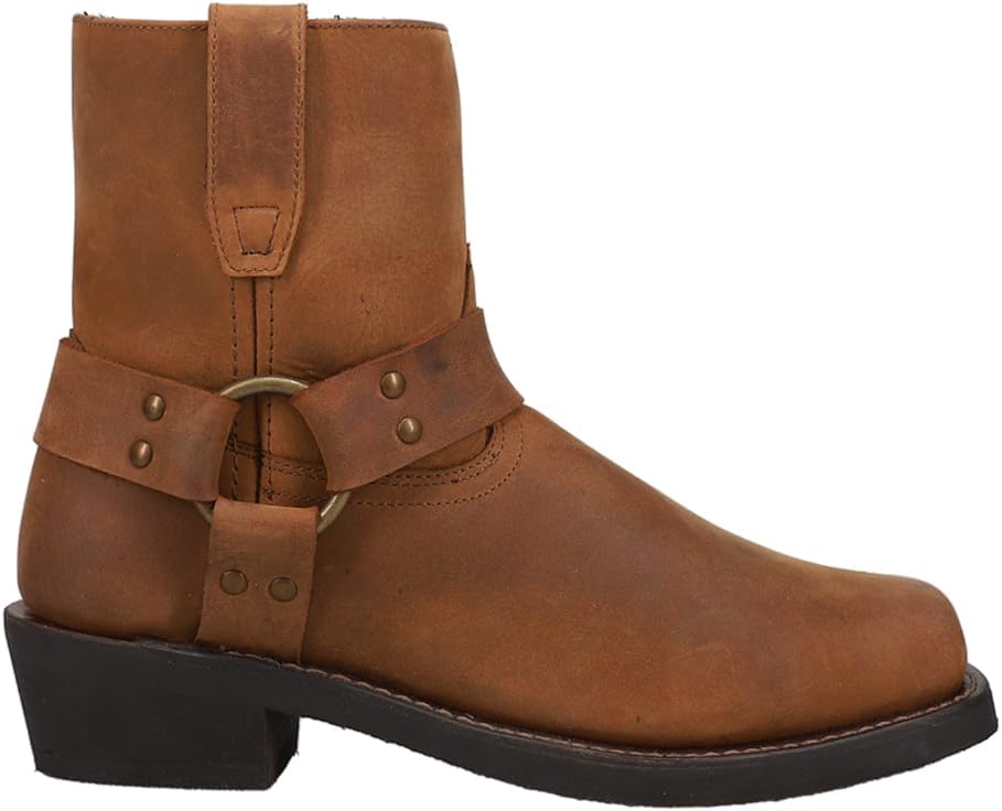 

Мужские повседневные ботинки Dingo с вышивкой оленя и принтом ящерицы, с круглым носком, средней высоты - коричневые