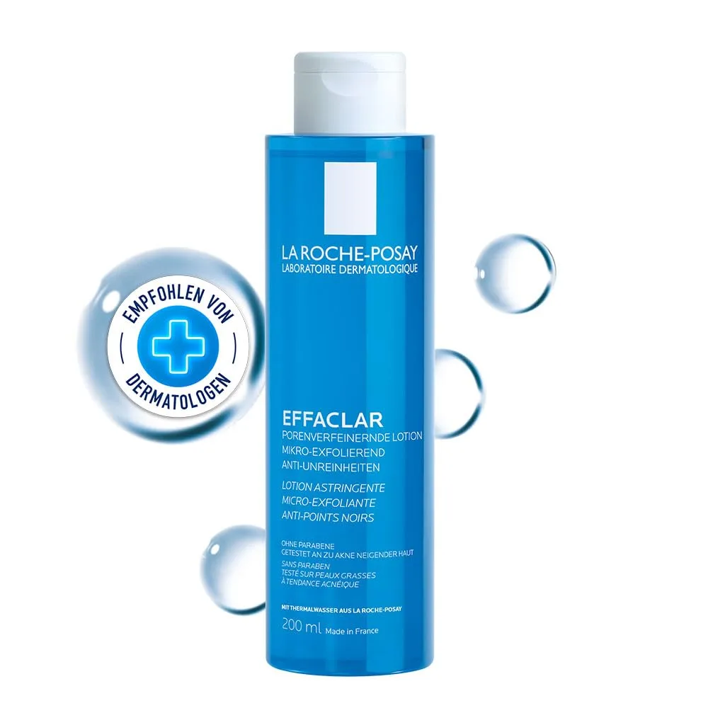 Тоник La Roche-Posay — Effaclar Astringent для жирной кожи с отшелушивающими LHA-кислотами, которые сужают поры
