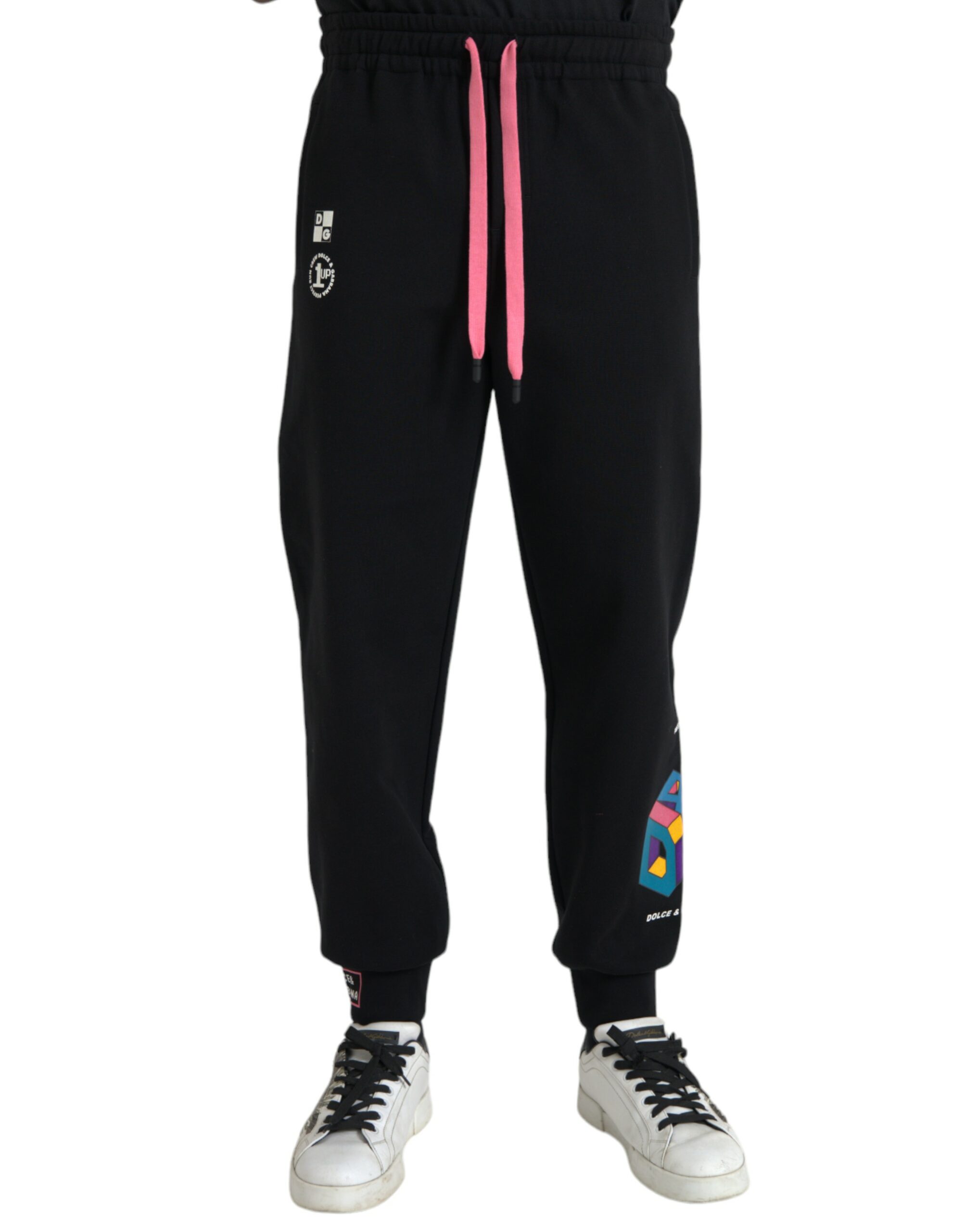 

Черные хлопковые спортивные штаны с логотипом Jogger Dolce & Gabbana