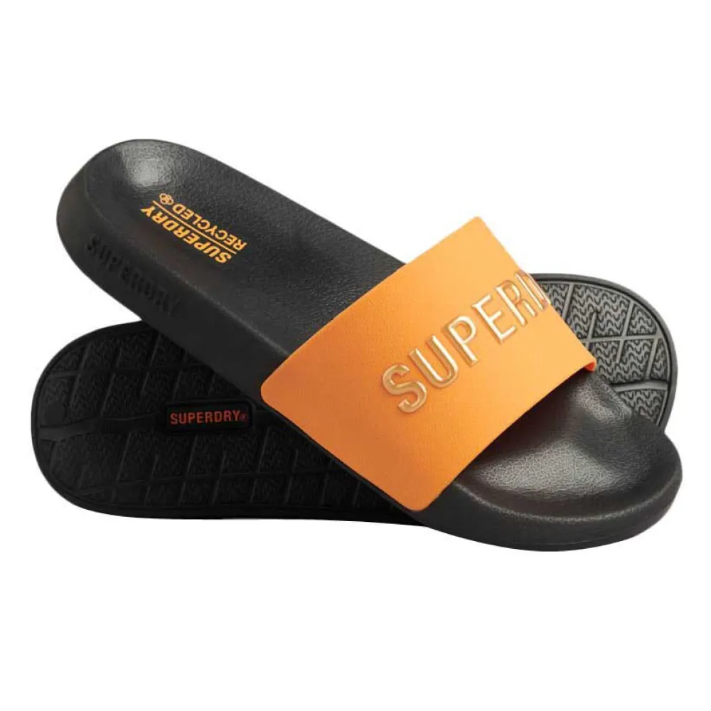 

Шлепанцы Superdry Code Logo Vegan, оранжевый/черный