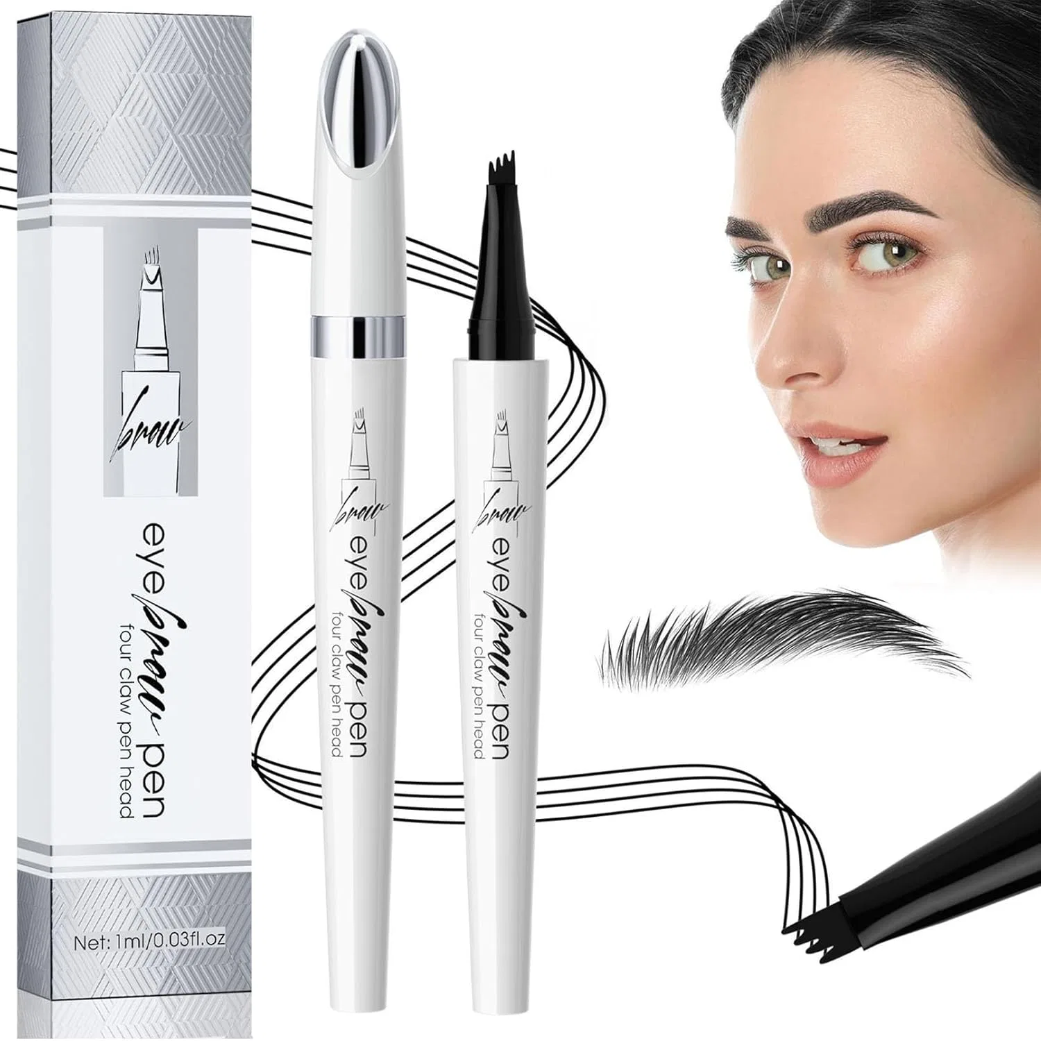 Водостойкий карандаш для бровей 3D Microblading Magic Eyebrow Pencil, черный Tblmpne, D-04# Black