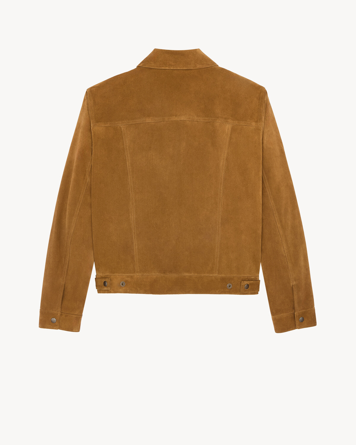 Короткая куртка из винтажной спилковой кожи SAINT LAURENT, коричневый — фото 2