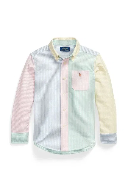 Рубашка детская из хлопка Polo Ralph Lauren, мультиколор — фото 2