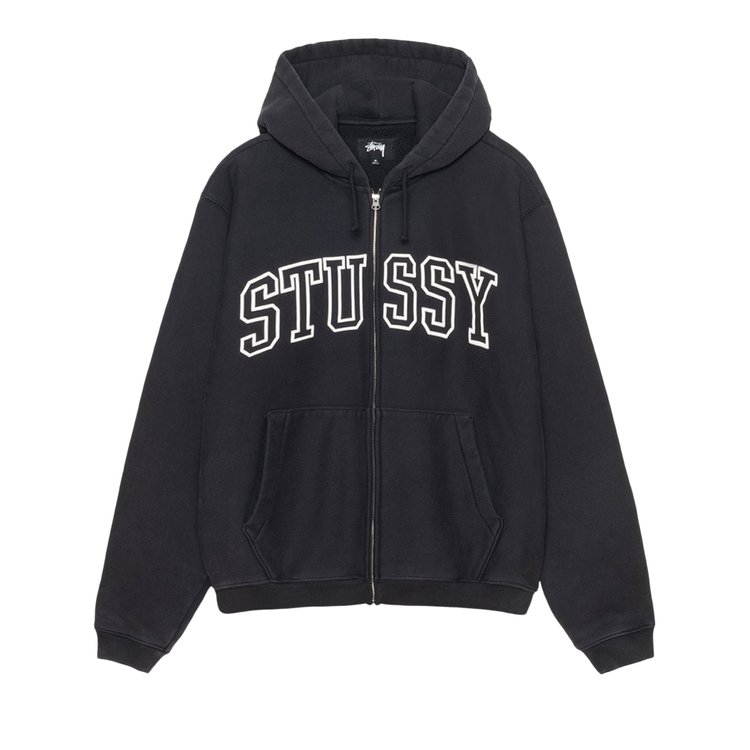 

Худи Stussy Outline Zip Hoodie, черный