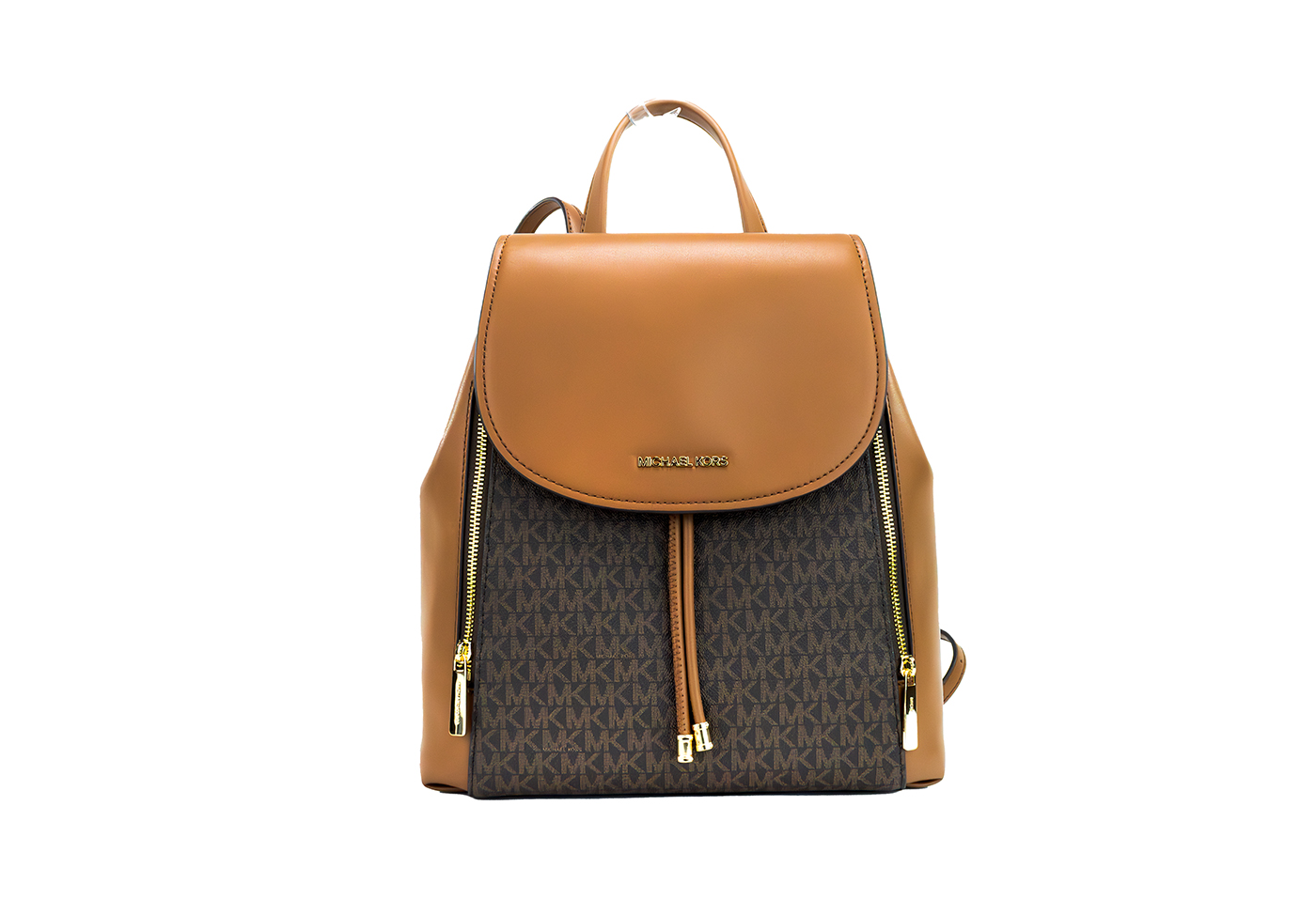 

Рюкзак-книжка Phoebe Medium Brown Signature из ПВХ-кожи с клапаном Michael Kors