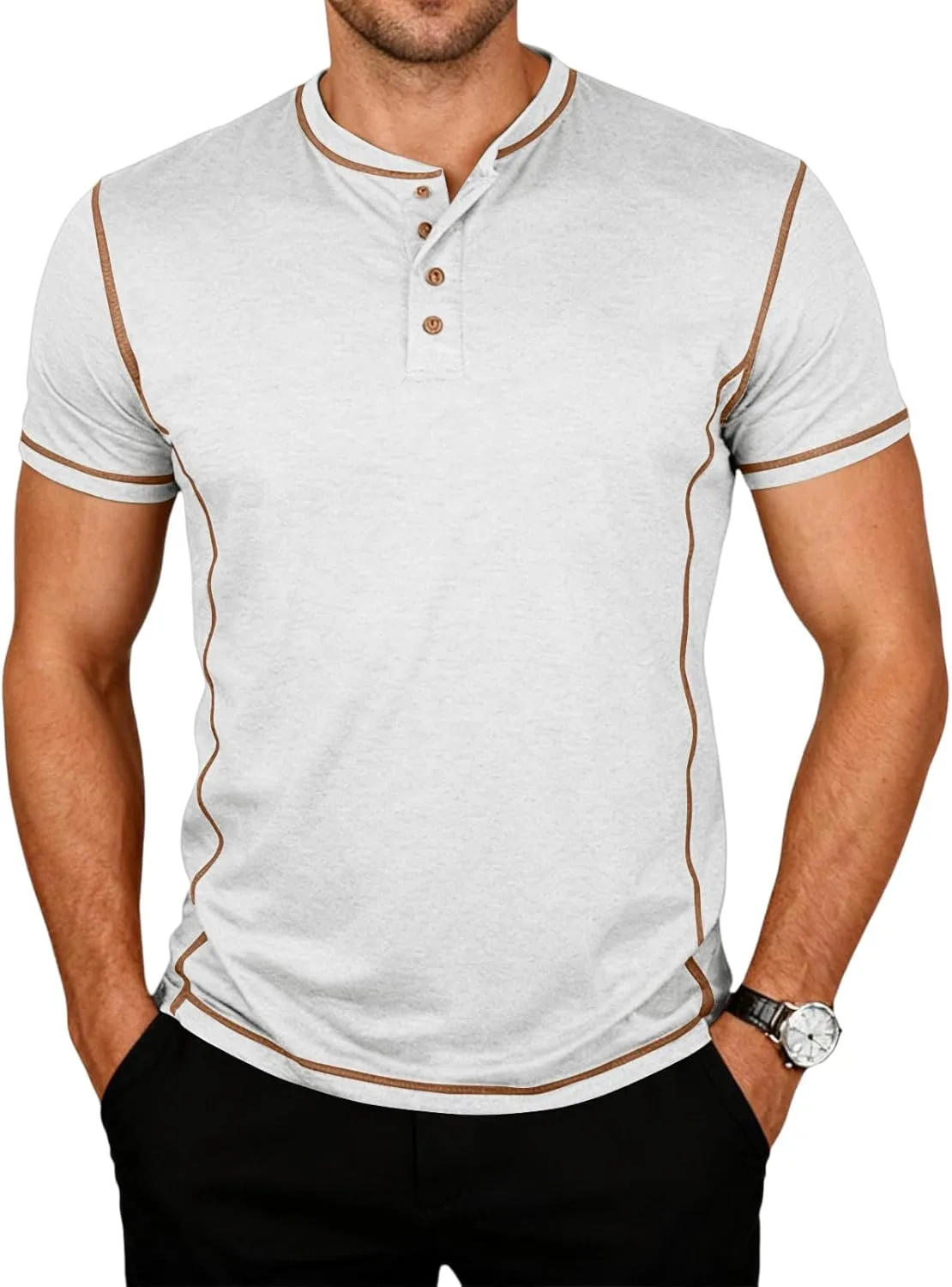 

Мужская футболка поло henley plain fitted