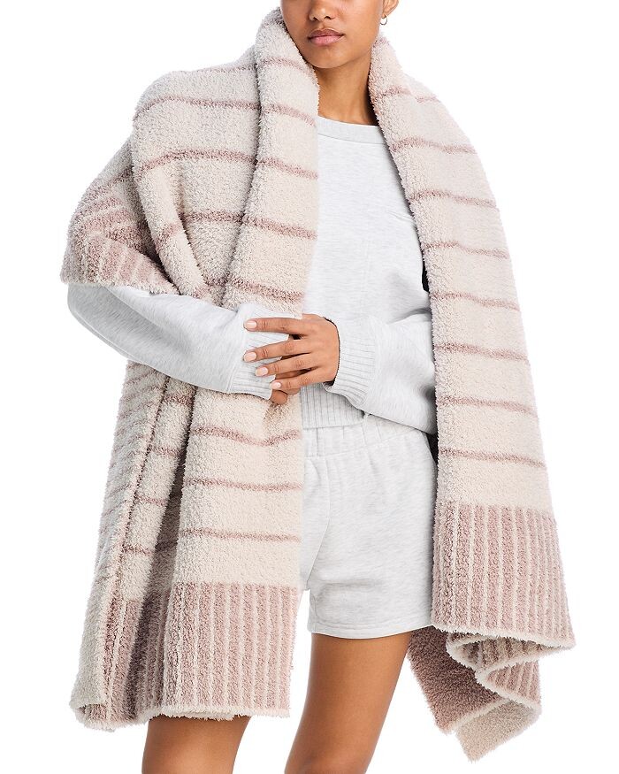 

BAREFOOT DREAMS CozyChic Плед в полоску, коричневый/бежевый