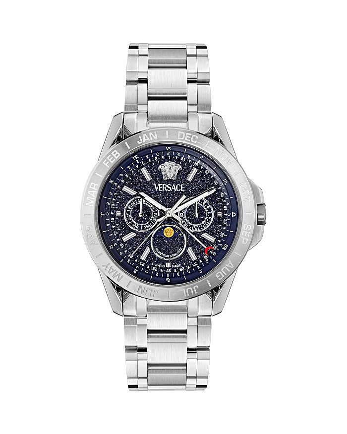 

V-Galaxy Moonphase Watch, 43mm – Часы V-Galaxy с индикатором лунных фаз, 43 мм Versace, серебряный