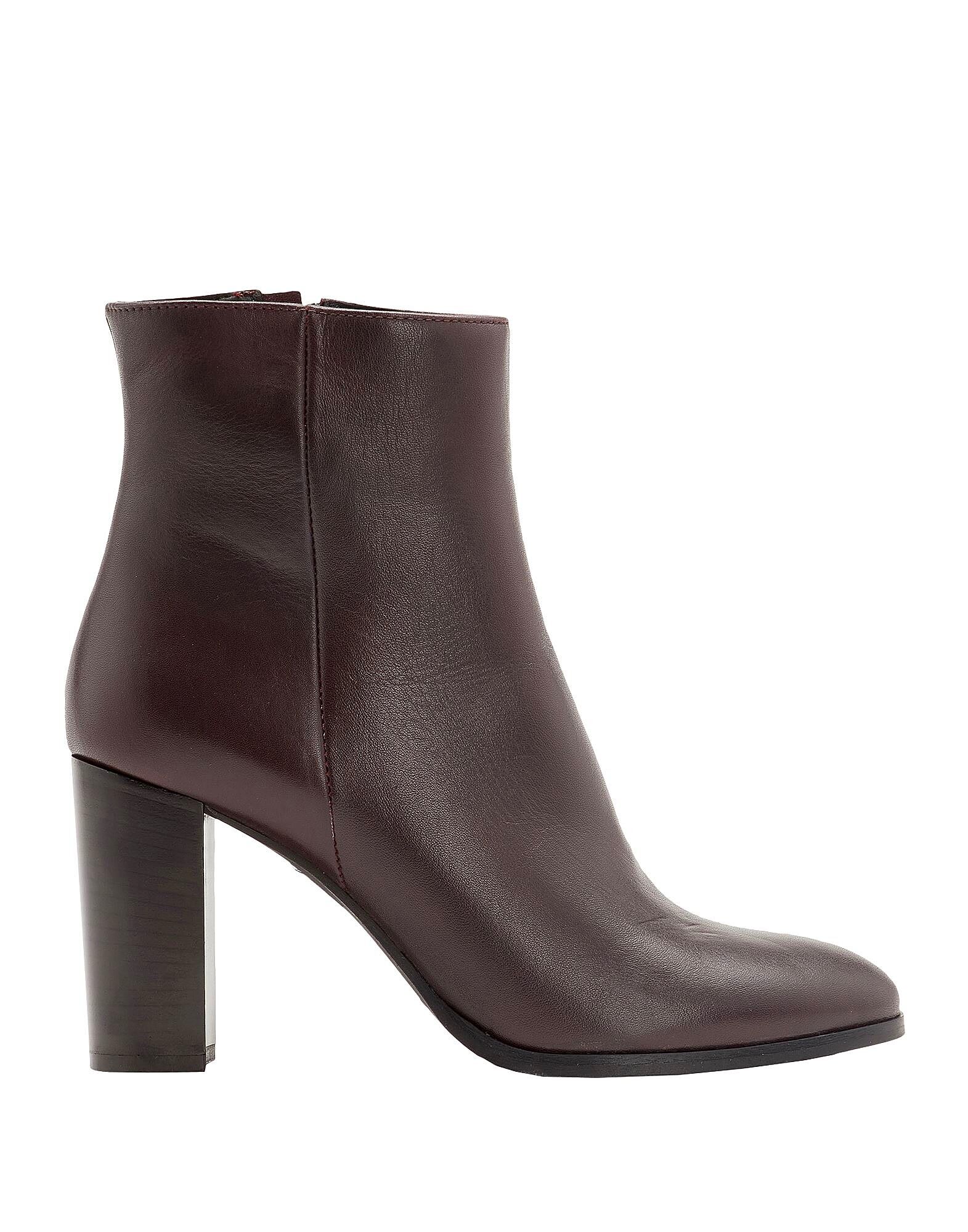 Ботильоны Leather Heeled Ankle Boots Leonardo Principi, бордовый