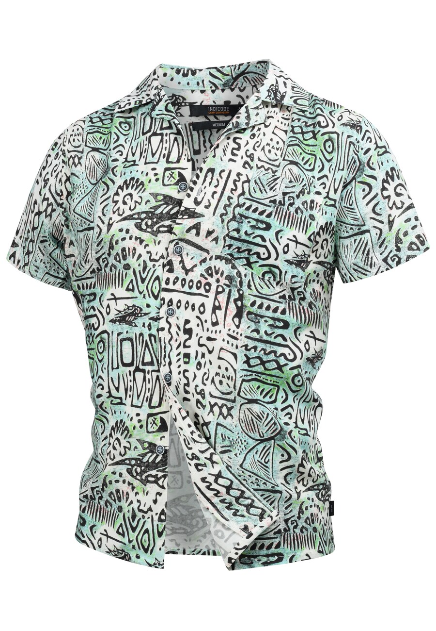 

Рубашка на пуговицах классического кроя INDICODE JEANS Milky, аква