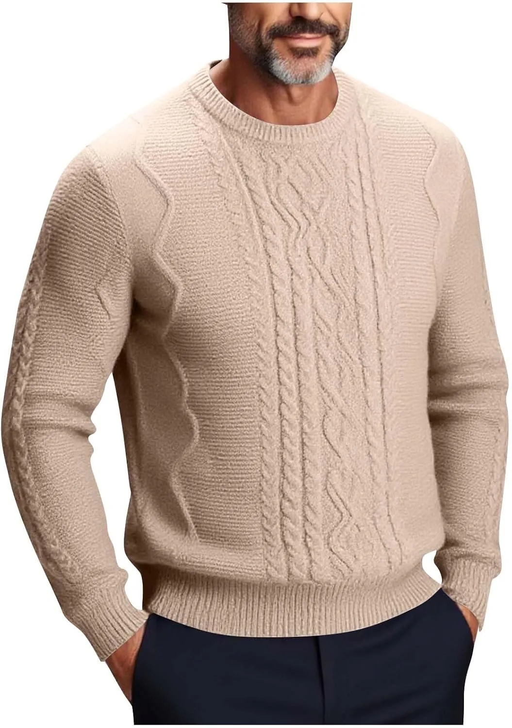 

Мужской свитер с воротником-гольф Y2K эластичный облегающий легкий повседневный однотонный мягкий кабельной вязки