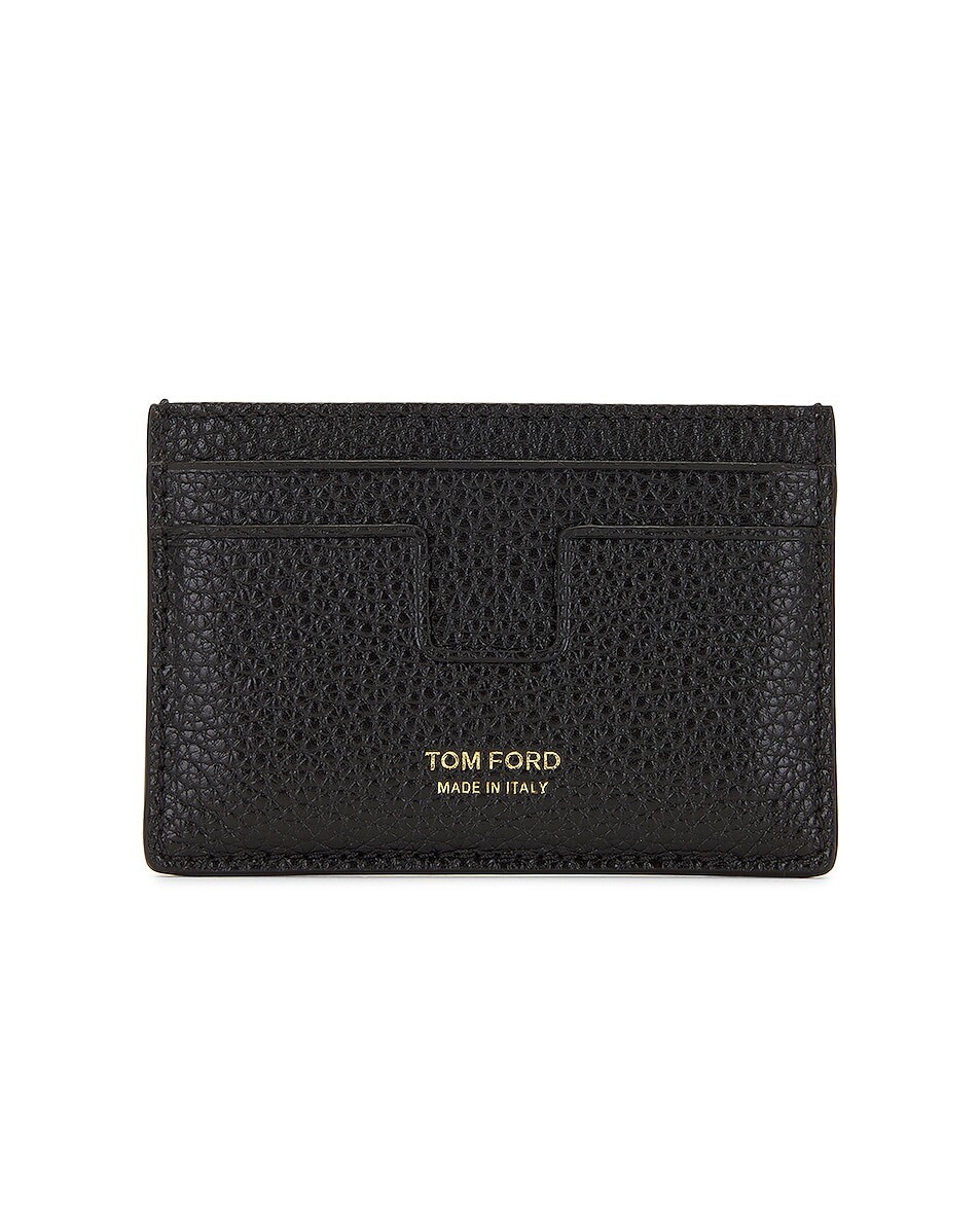 

Классический визитница из мягкой зернистой кожи T-Line Tom Ford, черный