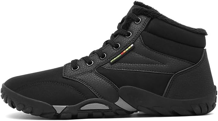 

Зимние ботинки Qacksv для мужчин, снегоступы до середины голени, водонепроницаемые, с утеплителем и меховой подкладкой, для прогулок на открытом воздухе и работы, противоскользящие, прочные и теплые короткие зимние ботинки, черный