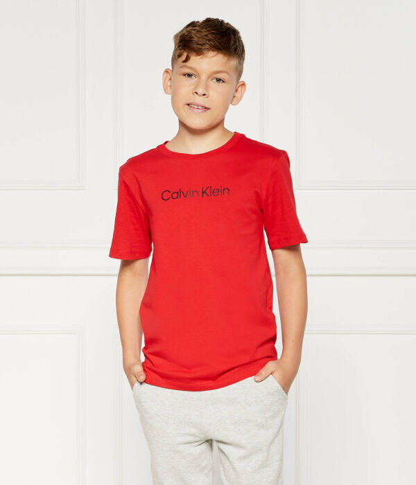 Футболка детская Calvin Klein Underwear с логотипом бренда 2 шт, красный/черный — фото 3