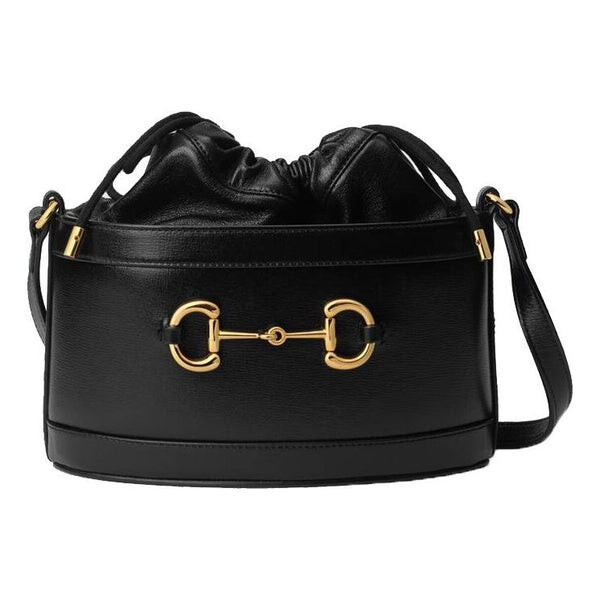 

Сумка horsebit 1955 drawstring bucket bag 'black' Gucci, черный