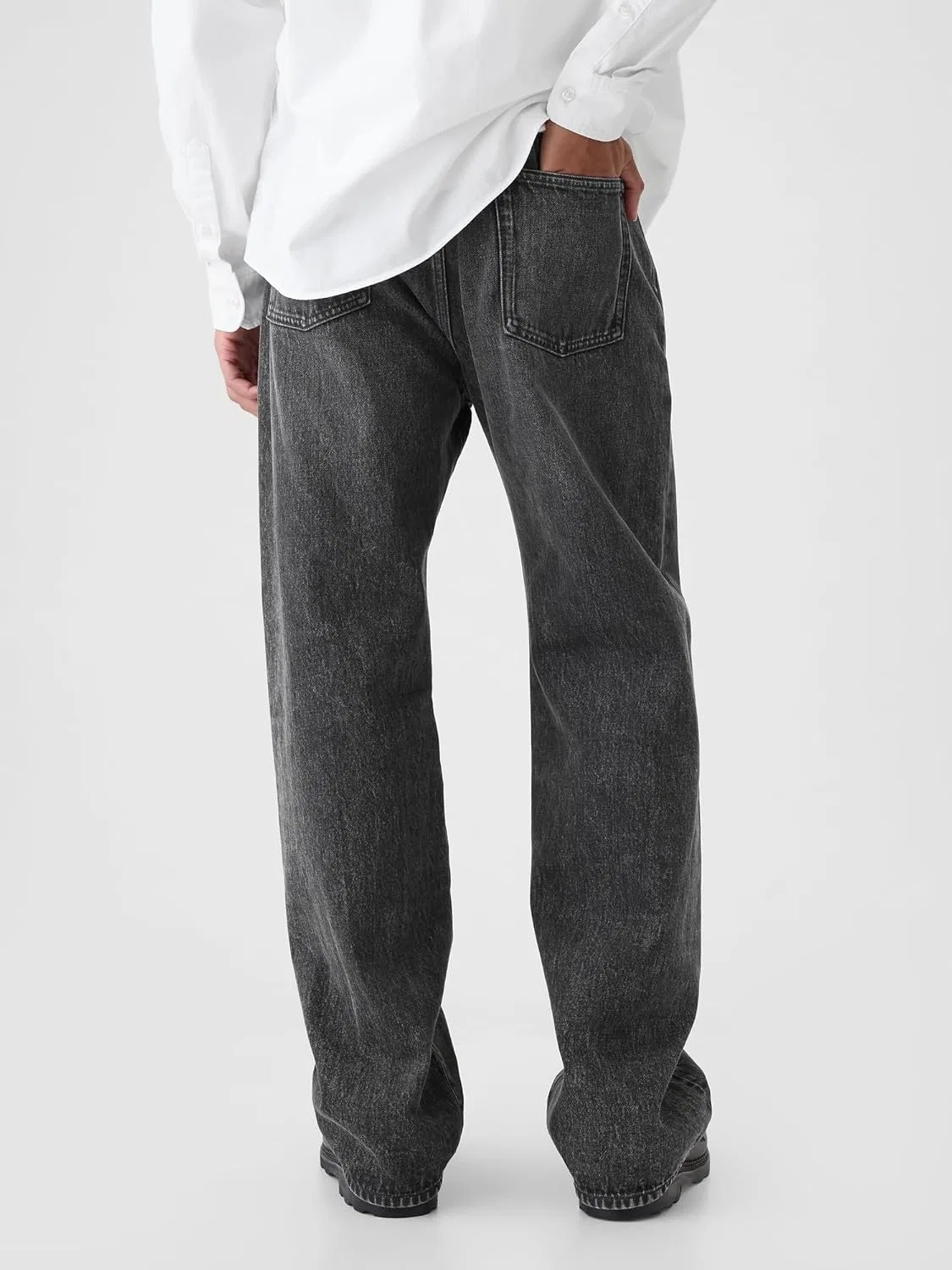 Джинсы свободные GAP, Washed Black — фото 3