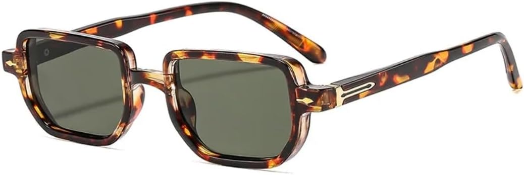 

Ретро квадратные женские солнцезащитные очки с градиентным переходом цвета, модные, роскошные, с заклепками, мужские, стильные, повседневные, с защитой от УФ-излучения UV400 UATXTAU, Leopard Green