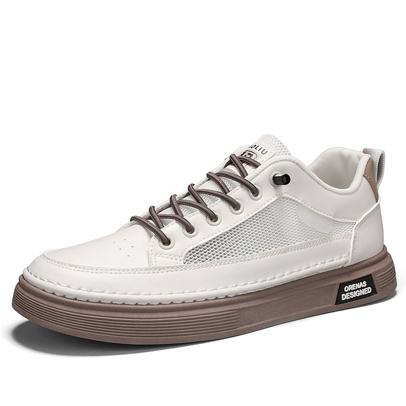 

SHOUBA Низкие скейтбордские кроссовки мужские бежево-кофейные, цвет Beige Coffee