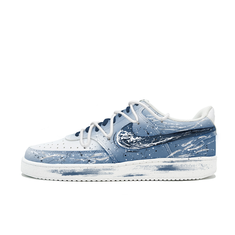 

Nike Кроссовки Court Vision 1 Chasing Waves с низким верхом, амортизирующие и износостойкие, мужские, синие