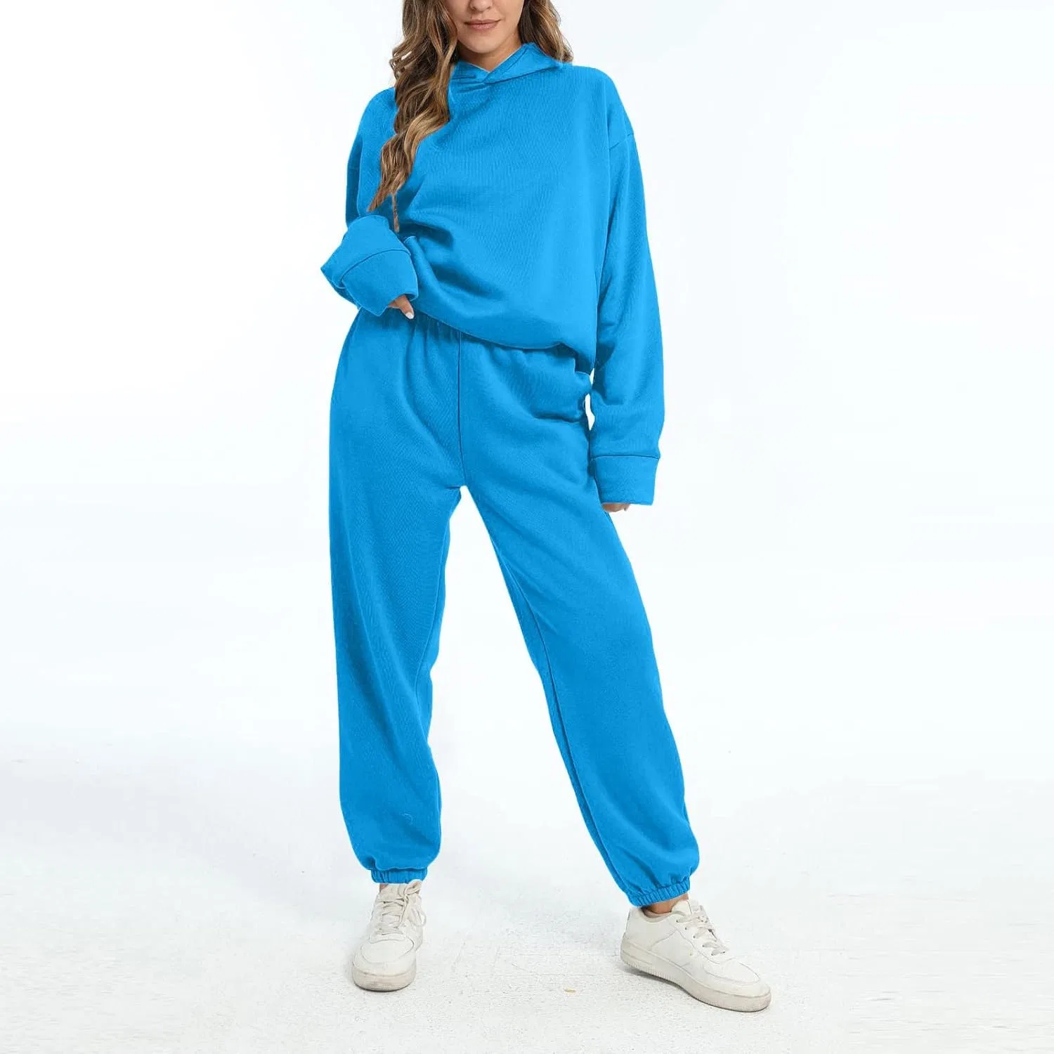 Спортивный костюм из флиса с капюшоном, худи и шорты, 2-blue — фото 2