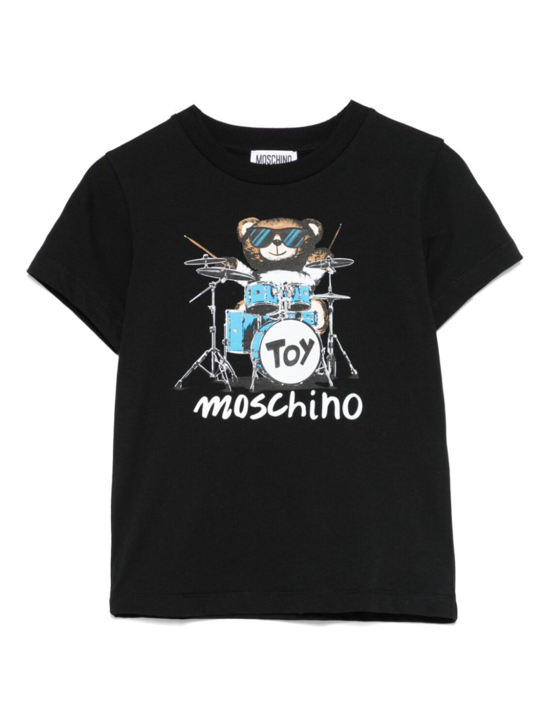 

Moschino Kids футболка с принтом, черный