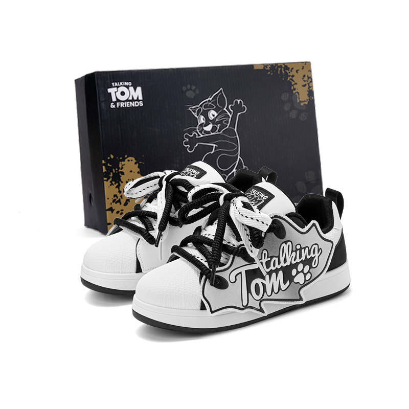 

TALKING TOM Низкие скейтерские кроссовки унисекс Pearl Rice черно-белые, цвет Black White