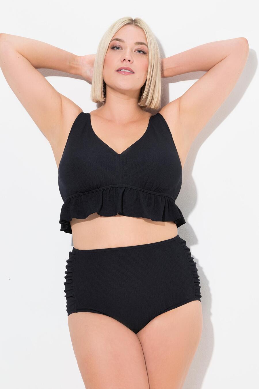 

ULLA POPKEN Женский бикини с мягкими чашечками, структурированными оборками и регулируемыми бретельками