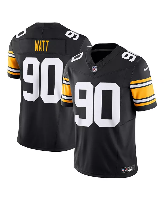 

Мужская лимитированная джерси Pittsburgh Steelers Vapor F.U.S.E. T.J. Watt в черном цвете Nike