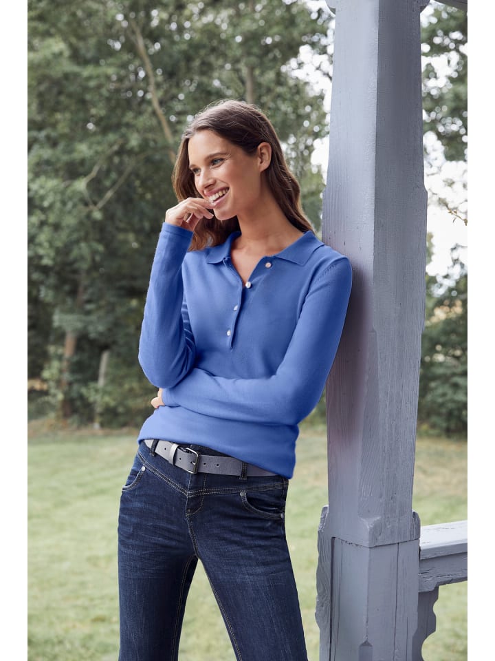 

Свитер-поло королевского синего цвета Heine