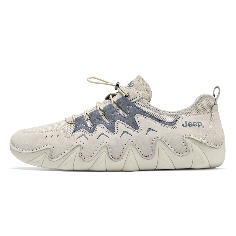 

Мужские низкие уличные кроссовки с амортизацией, износостойкие и легкие, увеличивающие рост Jeep, бежевый синий