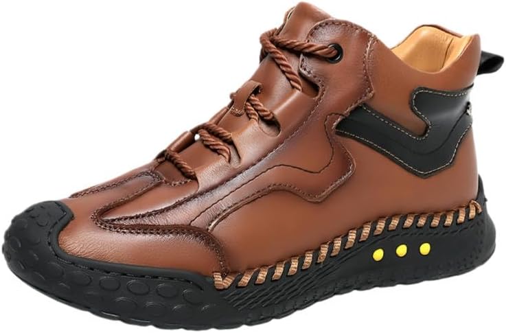 

Минилайдиан ботинки короткие до щиколотки - прочная обувь для походов на открытом воздухе с резиновой подошвой и шнуровкой с протектором для зимних походов и повседневной носки Minlaidian, светло-коричневый