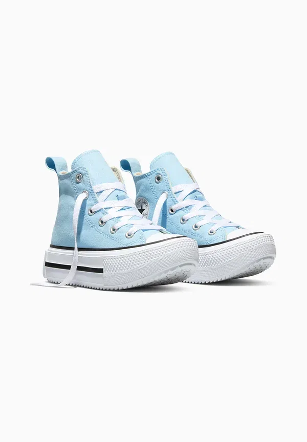 Кроссовки высокие Converse Chuck Taylor All Star Lift Double Stack High Top Trainers, ясное небо белый черный — фото 2