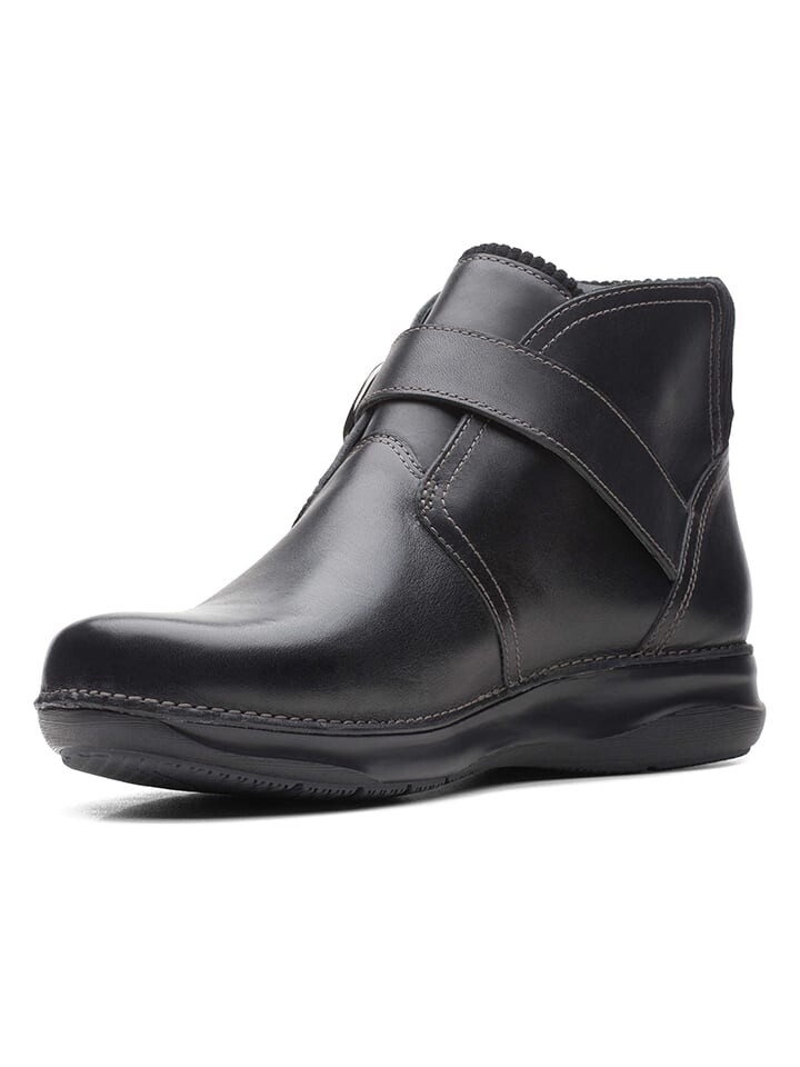 Ботинки женские Clarks Leder Appley низкие с пряжкой, черный — фото 4
