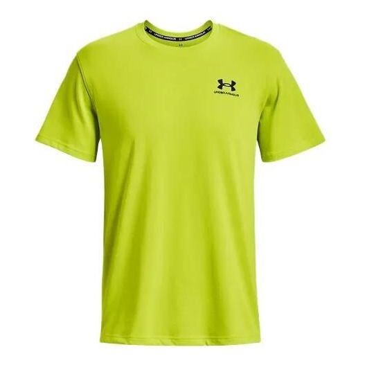 

Футболка logo embroidered heavyweight short sleeve t-shirt 'neon green' Under Armour, зеленый