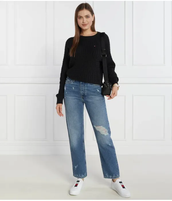 Мини-Свитер CO с кабельным подключением regular fit Tommy Hilfiger, черный — фото 2