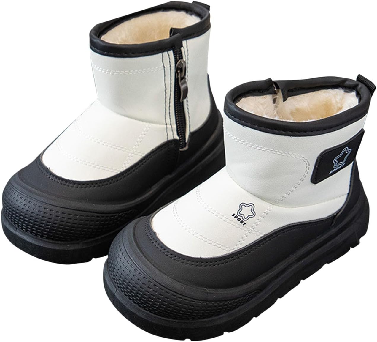 

Детские зимние сапоги для девочек с утеплителем из меха, на шнуровке, водонепроницаемые, с протекторной подошвой, для улицы, для детей 3-11 лет Zzalalana, Black