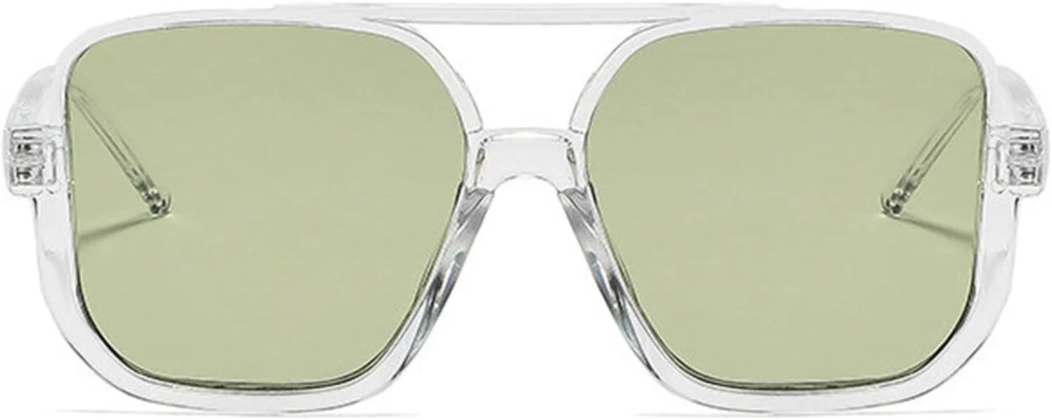 

Солнцезащитные очки COTIA Fashion Square для женщин и мужчин, полуободковые, винтажные, с двойной дужкой, ретро-дизайн, для активного отдыха, Clear Green