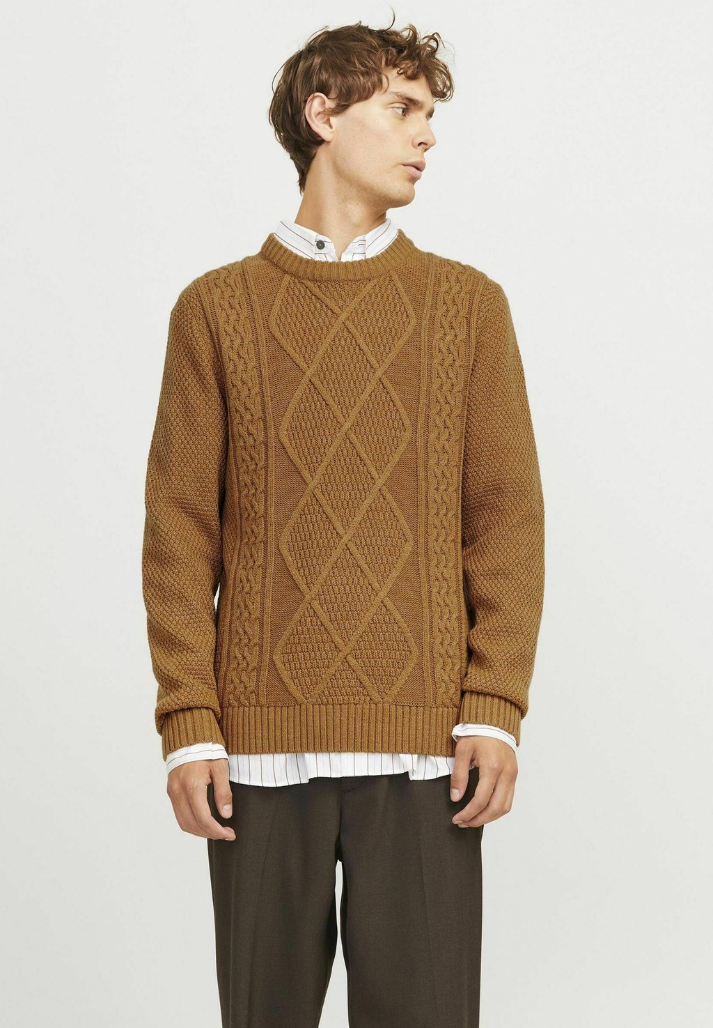 

Джемпер JPRBLUDIOGO CABLE KNIT Jack & Jones PREMIUM, светло-коричневый