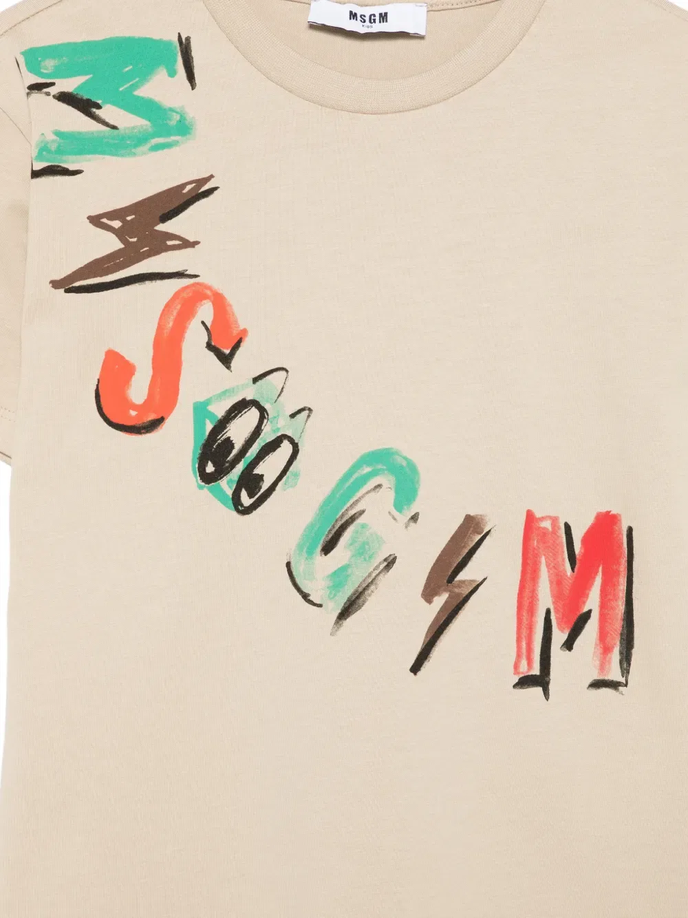 Футболка с логотипом Msgm Kids, нейтральный — фото 3