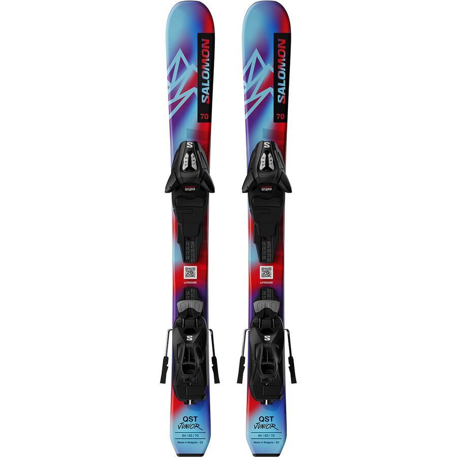 

Лыжи + крепления Salomon QST Jr XS Ski + C5 GW J75 P Binding Salomon, Pastel Neon Blue 3/Poppy Red/Black